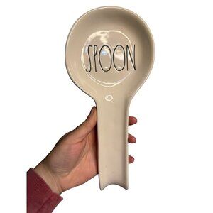 Rae Dunn Magenta Ceramic Spoon Rest 10x4 White Spoon Round Handle Kitchen Decor